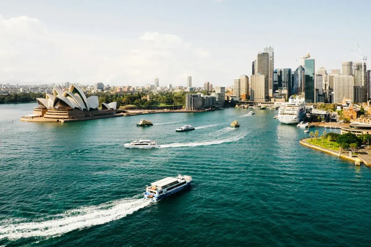 Sydney Harbour with the Opera House and city skyline, Australia